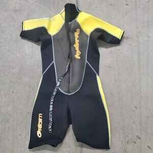 The Realm Childs Spring Shorty Wetsuit Juniors Size 14 Kids Youth Yellow Black